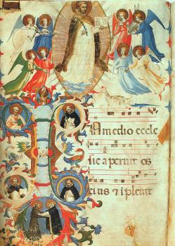 Glorification of Saint Dominic, 67v, Missal no. 558, Illuminated Manuscript